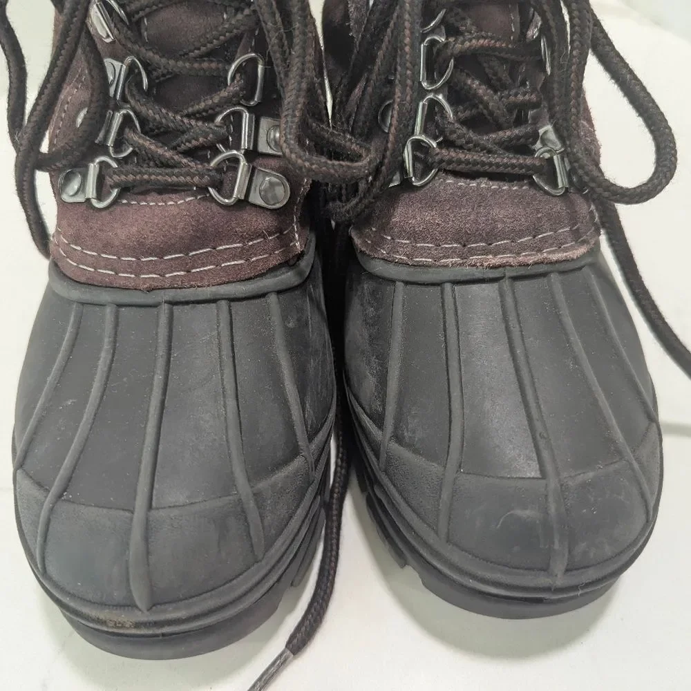 Kids Nevados Brown Hiking Leather Waterproof Snow Boots Sz 1 Storm Pac Insulated